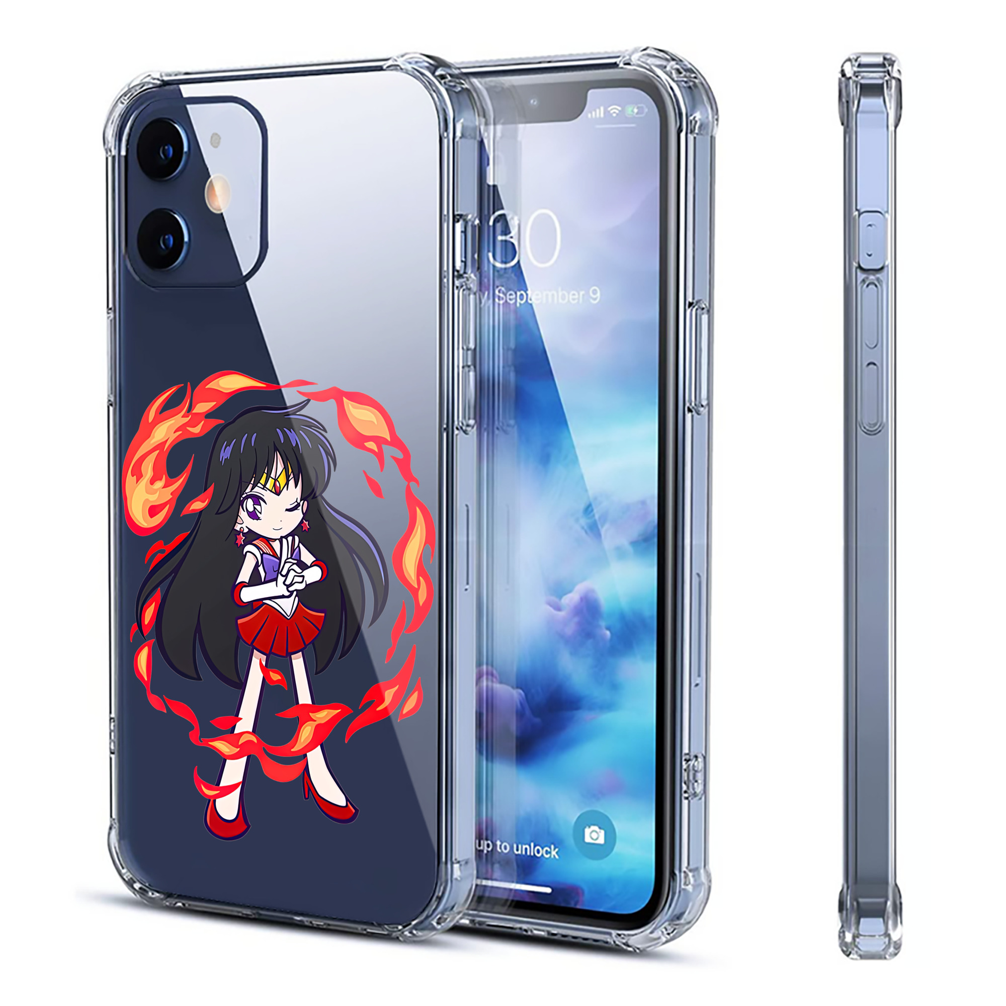（画像用） 美少女戦士セーラームーン 火野レイ ひの レイ Sailor Moon Hino Rei （セーラーマーズ,Sailor Mars） 【iPhone 12シリーズ対応】透明スマホケース（クリアソフトケース）